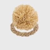 "Straw pompom napkin rings, natural, set of four" - Tabletop Accessories in natural by Joanna Buchanan