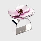 "Enamel flower napkin rings, pink, set of four" - Tabletop Accessories in pink by Joanna Buchanan