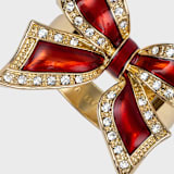 "Enamel Bow Skinny Napkin Rings, Red, Set of Four" - Tabletop Accessories in red by Joanna Buchanan