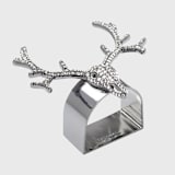 "Antler napkin rings, hematite, set of four" - Tabletop Accessories in silver by Joanna Buchanan