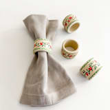 "Hand Painted Napkin Rings (set of 4)" - Tabletop Accessories in multicolor by Arohika Verma