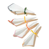 "Rainbow Floral Lucite Napkin Rings (Set of 4)" - Tabletop Accessories in multicolor by ATELIER SAUCIER
