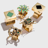 "Deco palm napkin rings, green, set of four" - Tabletop Accessories in gold by Joanna Buchanan