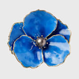 "Enamel flower napkin rings, blue, set of four" - Tabletop Accessories in blue by Joanna Buchanan