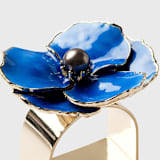 "Enamel flower napkin rings, blue, set of four" - Tabletop Accessories in blue by Joanna Buchanan