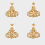 "Christmas tree skinny napkin rings, set of four" - Tabletop Accessories in brass by Joanna Buchanan