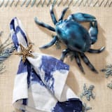 "Straw lobster and star table runner" - Tablecloths and Runners in blue by Joanna Buchanan