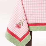 "Dahlia Gingham Tablecloth - 70x120" - Tablecloths and Runners in pink by Inner Child