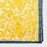 "Damask print tablecloth, yellow" - Tablecloths and Runners in yellow by Joanna Buchanan