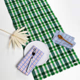 "Josefina Plaid Handwoven Cotton Table Runner" - Tablecloths and Runners in green by Archive New York