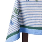 "Blue Hydrangea Blockprint Tablecloth - 70x120" - Tablecloths and Runners in blue by Inner Child