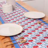 "Araminta Blockprint Tablerunner" - Tablecloths and Runners in red by Michelle Pham