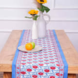 "Araminta Blockprint Tablerunner" - Tablecloths and Runners in red by Michelle Pham