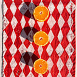 "Block Printed Diamonds Table Runner" - Tablecloths and Runners in red by Julie Peach