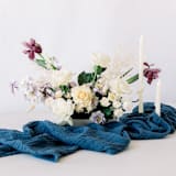 "ORGANIC COTTON RUNNER // ATLANTIC BLUE" - Tablecloths and Runners in blue by borrowed BLU