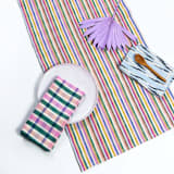 "Valentina Rainbow Striped Handwoven Cotton Table Runner" - Tablecloths and Runners in multicolor by Archive New York