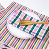 "Valentina Rainbow Striped Handwoven Cotton Table Runner" - Tablecloths and Runners in multicolor by Archive New York