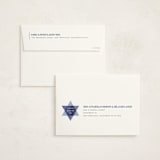"Modern Star" - Mitzvah Invitations in Cotton by Robert and Stella - FREE Recipient Addressing