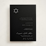 "Corner" - Mitzvah Invitations in Midnight by Kelly Schmidt - Front