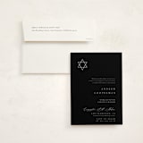 "Corner" - Mitzvah Invitations in Midnight by Kelly Schmidt - Invitation with Envelope