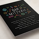 "Neon Vibes" - Mitzvah Invitations in Candy by Brandy Folse - Detail