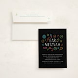 "Neon Vibes" - Mitzvah Invitations in Candy by Brandy Folse - Invitation with Envelope