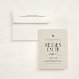 "Broche" - Mitzvah Invitations in Midnight by Meagan Christensen - Invitation with Envelope