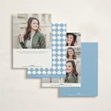 "Checkers" - Mitzvah Invitations in Sky by Carolyn MacLaren - Back of Card Options