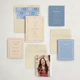 "Framed Star of David" - Mitzvah Invitations in Sky by Stephanie Heinrich Godbout - Invitation Suite
