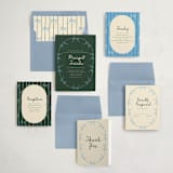 "Oval Bow Wreath" - Mitzvah Invitations in Forest by Aviva Atri - Invitation Suite