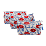 "Araminta Toiletry Bag - Set of 3" - Makeup Bag in red by Inner Child