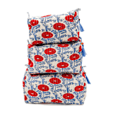 "Araminta Toiletry Bag - Set of 3" - Makeup Bag in red by Inner Child