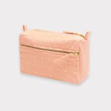 "Medium Cross-Stitch Toiletry Bag - Pink" - Makeup Bag in pink by Anchal