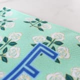 "Custom Flat Zip Pouch - Betsy Green Single Initial" - Makeup Bag in green by Clairebella