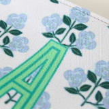 "Custom Flat Zip Pouch - Betsy Blue Single Initial" - Makeup Bag in blue by Clairebella