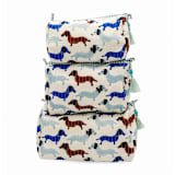"Dashing Doxies Toiletry Bag - Set of 3" - Makeup Bag in blue by Inner Child