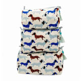 "Dashing Doxies Toiletry Bag - Large" - Makeup Bag in blue by Inner Child