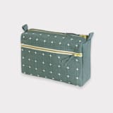 "Medium Cross-Stitch Toiletry Bag - Spruce" - Makeup Bag in green by Anchal