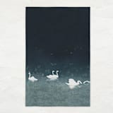 "Fine Art Kitchen Tea Towel // Swan Lake" - Kitchen Linens in blue by Clover and Lamb