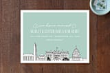 "Big City - Washington DC" - Moving Announcements in Mint Green by Hooray Creative - Front