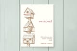 "Birdhouses" - Moving Announcements in Chocolate by Three Kisses Studio - Front