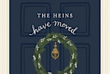 "Door Wreath" - Moving Announcements in Navy Blue by Emily Hein - Close-Up