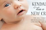 "Baby has a New Crib" - Moving Announcements in Night by Kim Dietrich Elam - Close-Up