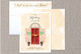 "Welcoming Door" - Moving Announcements in Sweet Apricot by Simon - Assembled
