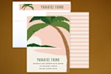"Paradise Found" - Moving Announcements in Grapefruit by Kampai Designs - Assembled