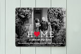 "where our story begins" - Moving Announcements in Snow by Michelle Poe - Front