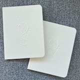 "Luxe Embossed Unisex Vow Books, Set of Two Light Cream - Blank Paper" - Wedding Vow Books in natural by Eva Tadros