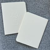 "Luxe Embossed Unisex Vow Books, Set of Two Light Cream - Blank Paper" - Wedding Vow Books in natural by Eva Tadros
