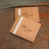 "Couple’s Wedding Vow Book Set | Cherry Wood | 4" x 5" | Set of 2" - Wedding Vow Books in brown by Katrina Mejia