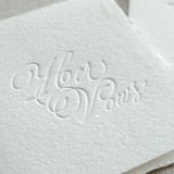 "Debossed Print Vow Books - Set of 2" - Wedding Vow Books in white by Maria Ferrer G.